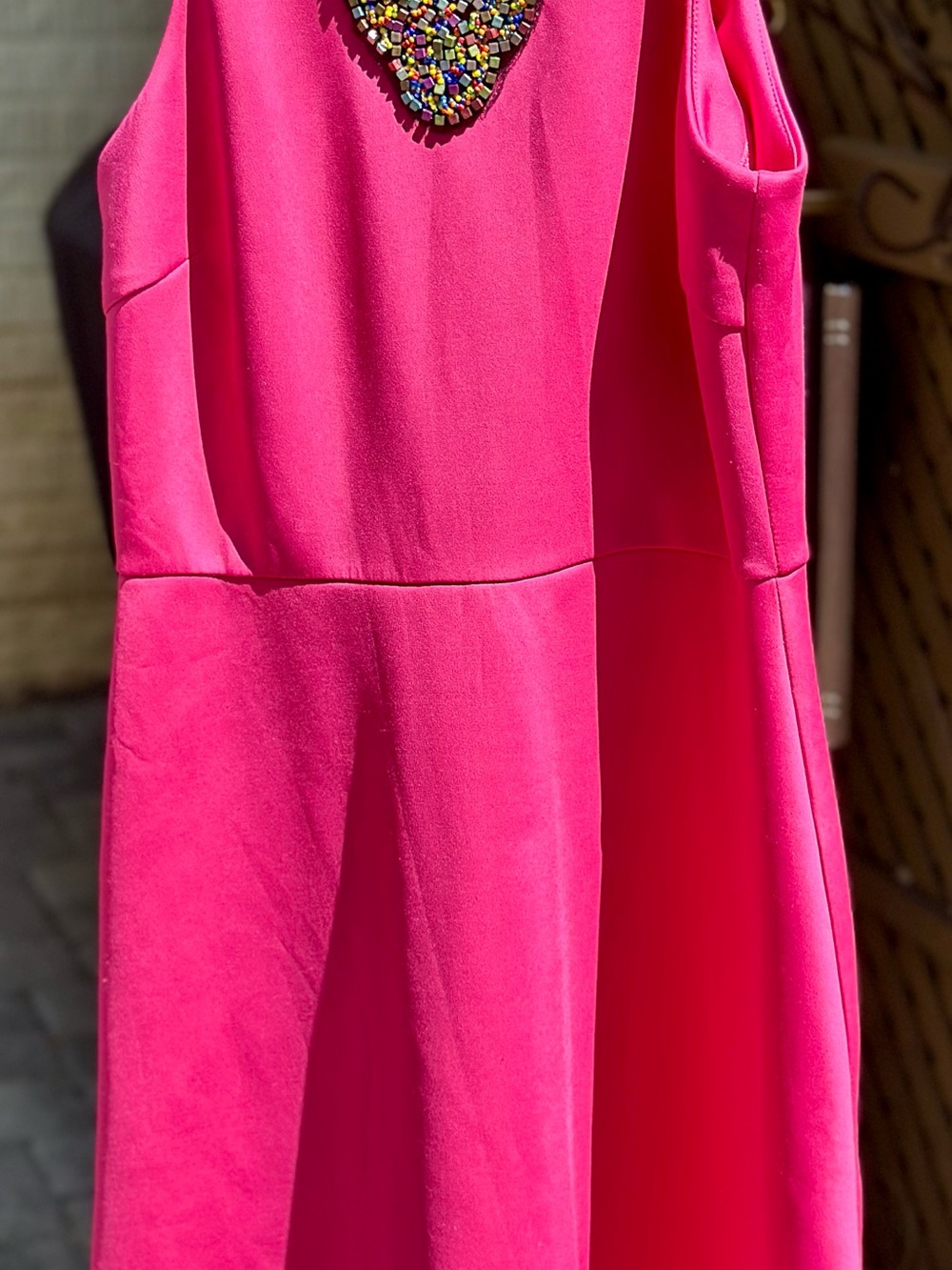 Spense Petite Fuchsia Beaded Fit and Flare Cocktail Party Dress Special Occasion - Picture 3 of 12
